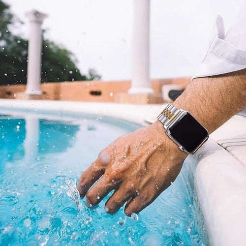 حزام ساعة Digitplus الفاخر بمزيج من الفولاذ والذهب