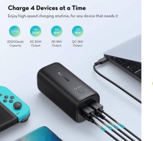 راف باور بطارية بسعة 20000 مل امبير 50 واط RAVPowe...