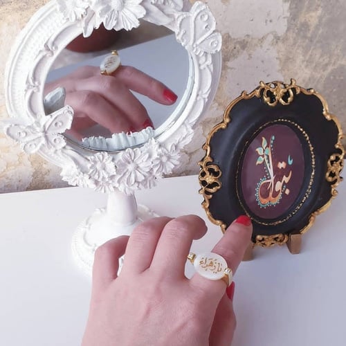 خاتم فضه من حجر الصدف الإفريقي
