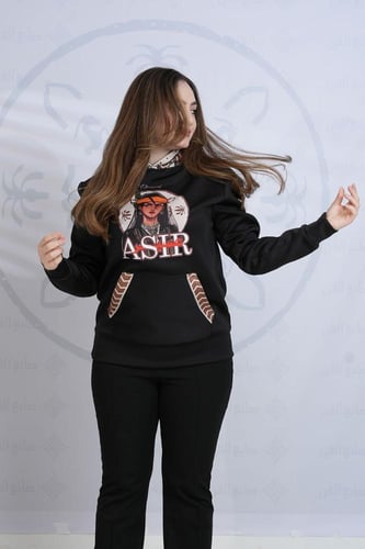 بلوفر التأسيس نسائي بتدخيلات السدو ورسم الزي العسي...