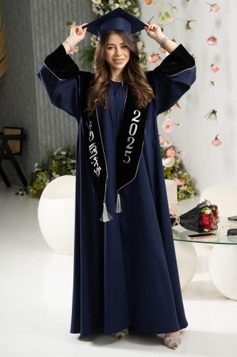 طقم عباية تخرج (كحليXأسود)