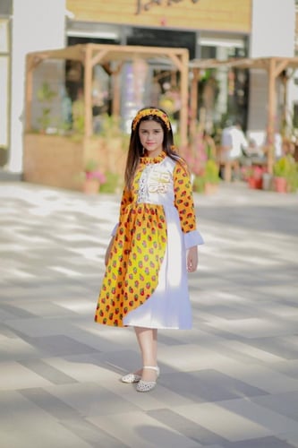 فستان شالكي برتقالي