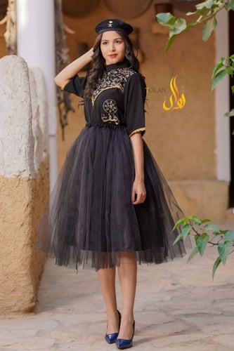 طقم تيور يوم الـتأسيس أسود نسائي