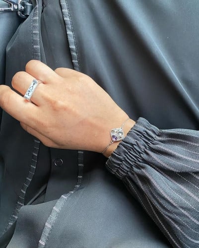 خاتم بالاسم من حجر المالاكيت