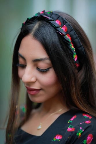 فستان شالكي أسود نسائي