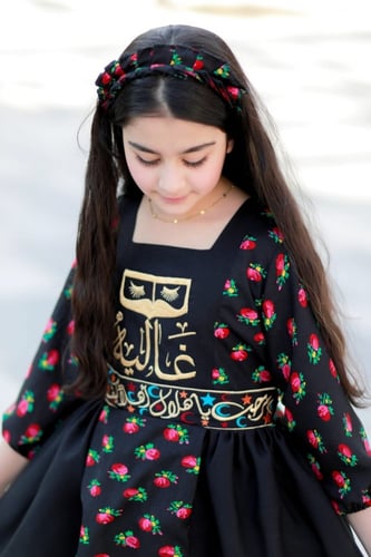 فستان شالكي أسود بناتي