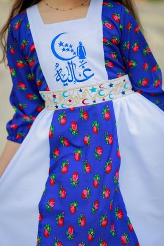 فستان شالكي أزرق