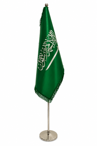 قاعدة 3 متر سارية مع العلم مقوى فضي رأس كروي