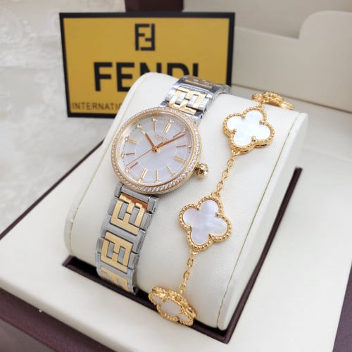 ساعة فندي مع اساورة FENDI