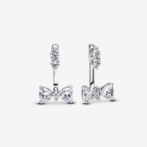 Dangle earrings shine with knot-shaped glitter