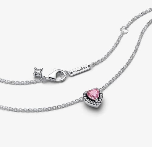 Pink Elevated Heart Necklace
