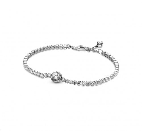 Sparkling Halo Tennis Bracelet