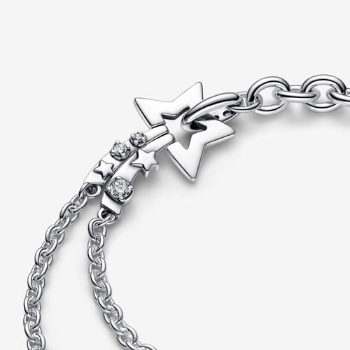 A double chain bracelet decorated with a radiant s...