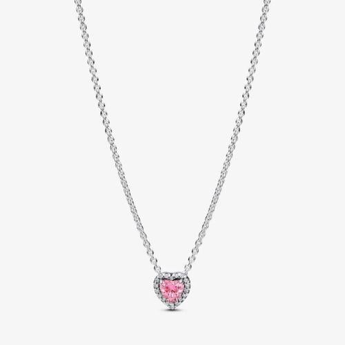 Pink Elevated Heart Necklace
