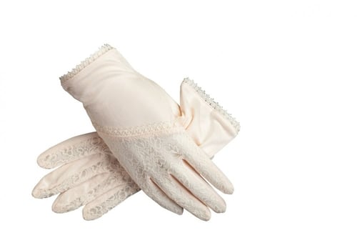 قفاز القيادة حرير خام الطبيعي 100% مع دانتيل