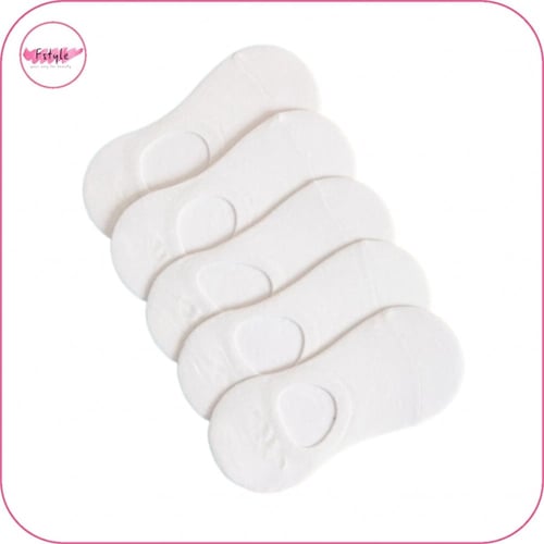 جوارب سادة ابيض مجموعة من 5 ازواج