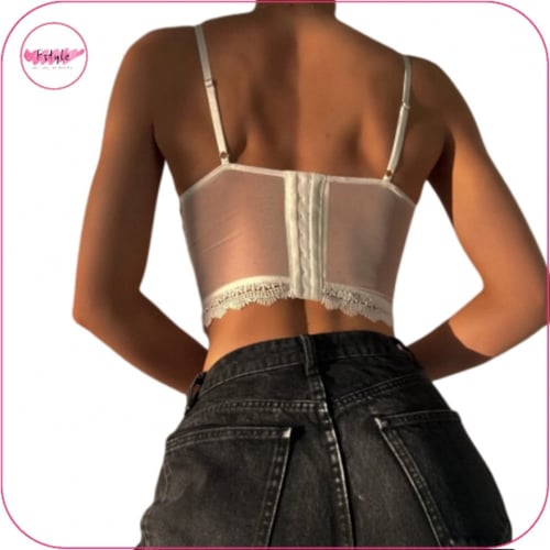 حمالة صدر بوستيه من الدانتيل مقلم بدانتيل