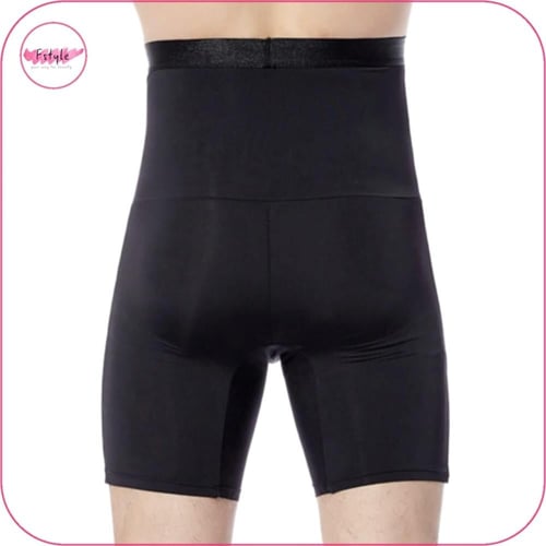 مشد رجالي أسود بخصر عالي للفخذ والبطن