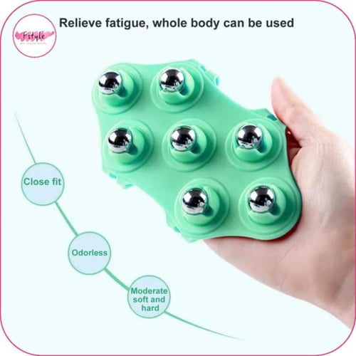 جهاز تدليك بـ 7 كرات معدنية قابلة للدوران اللون أخ...