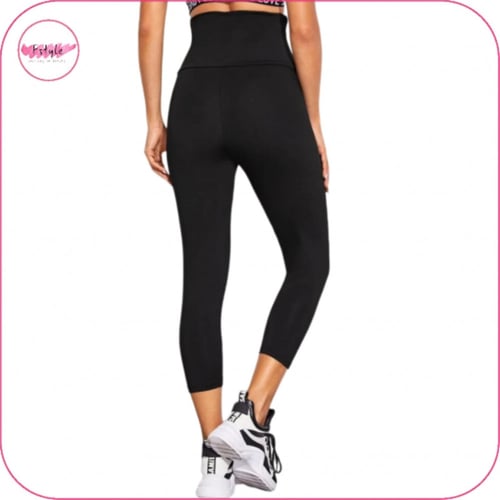 ليقنز رياضي برمودا اسود بخصر عالي