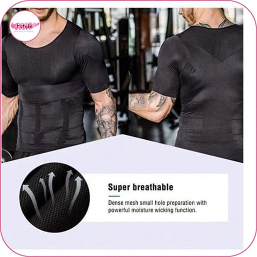 مشد رجالي نص كم أسود