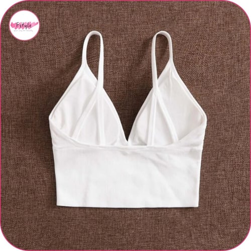 حمالة صدر بخط طويل لون أبيض