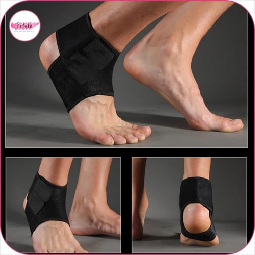 مشد دعم الكاحل بشريط لاصق قطعة واحدة اسود