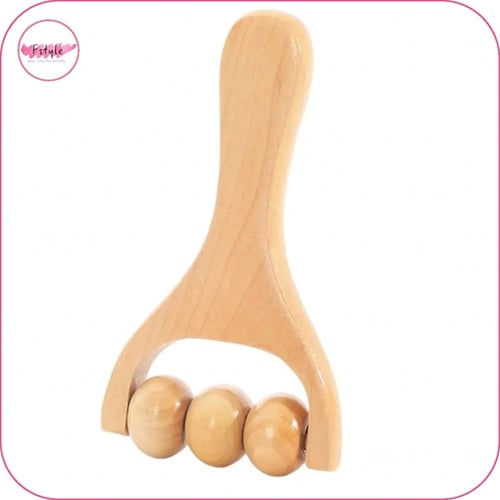 أداة التدليك من الخشب الطبيعي بحلقات قابلة للدوران...