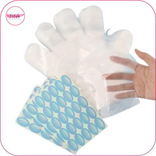 قفاز نايلون شفاف 100 حبة مع لاصق مجانا
