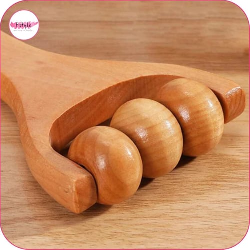 أداة التدليك من الخشب الطبيعي بحلقات قابلة للدوران...