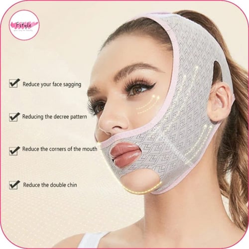 حزام الوجه وشد ترهل الذقن رمادي فاتح