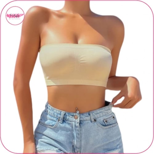 حمالة صدر ضاغطة بدون حمالات بيج