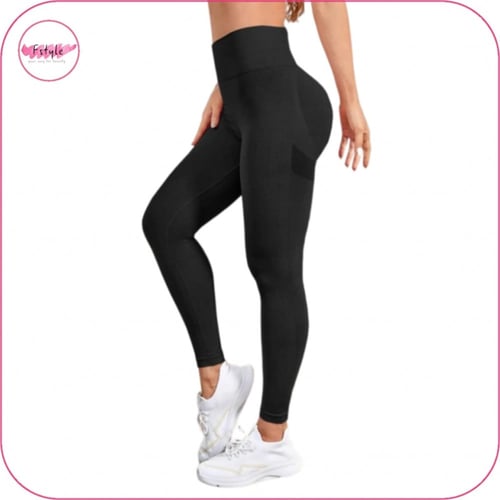 ليقنز رياضي بخصر عريض اسود