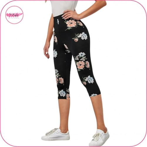 ليقنز برمودا برسم الزهور و خصر عالي كابري