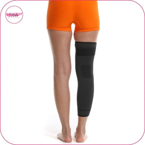 مشد دعم الركبة بتحكم عالي قطعة واحدة اسود