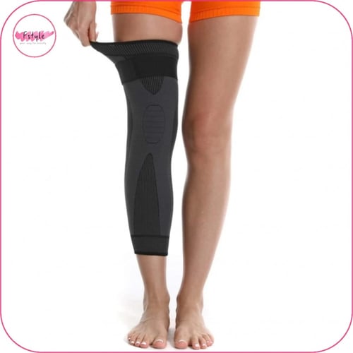 مشد دعم الركبة بتحكم عالي قطعة واحدة اسود