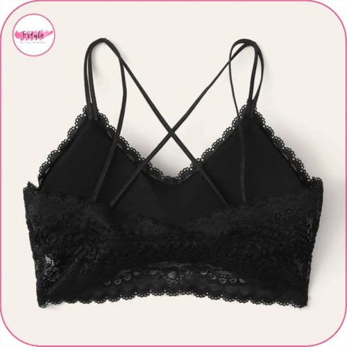 صدرية بتصميم دانتيل مزهر بشكل متقاطع