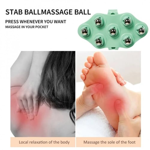 جهاز تدليك بـ 7 كرات معدنية قابلة للدوران اللون أخ...