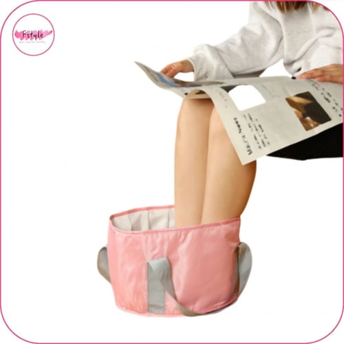 حوض قابل للطي لنقع القدمين يشمل حقيبة