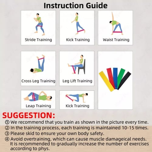 مجموعة أشرطة اللاتكس للياقة
