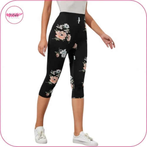 ليقنز برمودا برسم الزهور و خصر عالي كابري