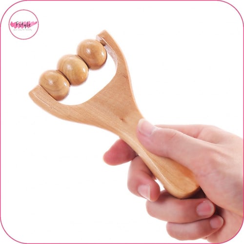 أداة التدليك من الخشب الطبيعي بحلقات قابلة للدوران...