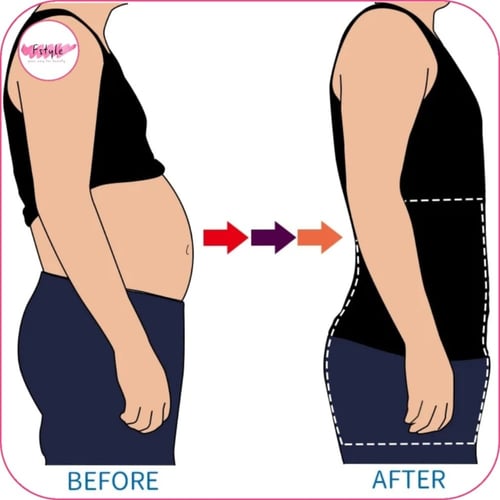 مشد شورت رجالي ابيض بخصر عالي للفخذ والبطن