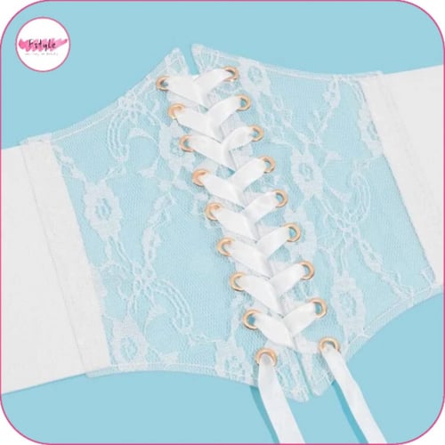 حزام خصر مزخرف بتصميم الأزهار و رباط امامي