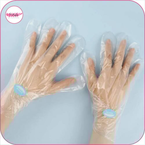 قفاز نايلون شفاف 100 حبة مع لاصق مجانا