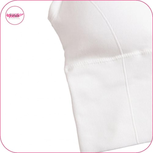 حمالة صدر بخط طويل لون أبيض