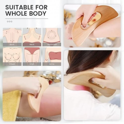 أداة التدليك من الخشب الطبيعي متعددة الاستخدامات