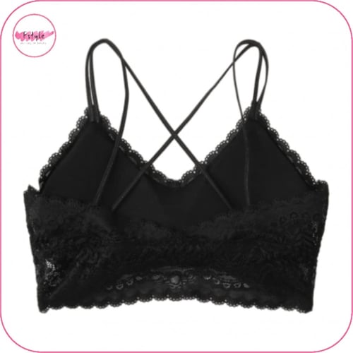 صدرية بتصميم دانتيل مزهر بشكل متقاطع