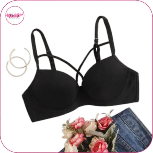 صدرية بوش اب بتصميم متقاطع اسود