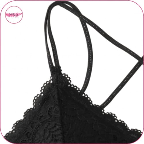 صدرية بتصميم دانتيل مزهر بشكل متقاطع